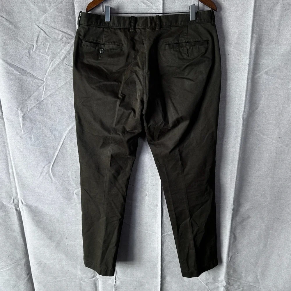 J.Crew Essential Chino Pants Mens 35x32 Olive Green 100%‎ Cotton RN77388
